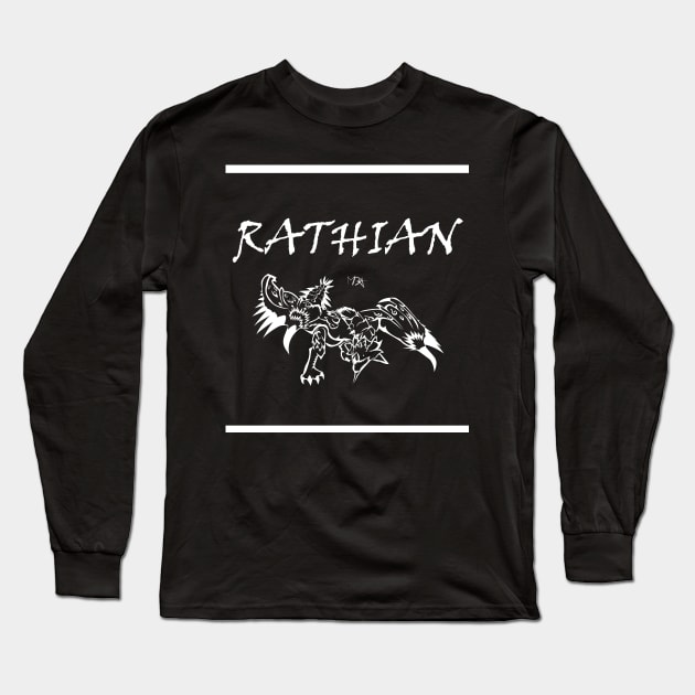 White Rathian Stile Long Sleeve T-Shirt by Milekor